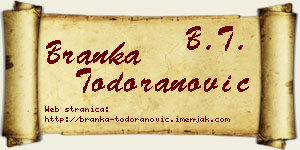 Branka Todoranović vizit kartica